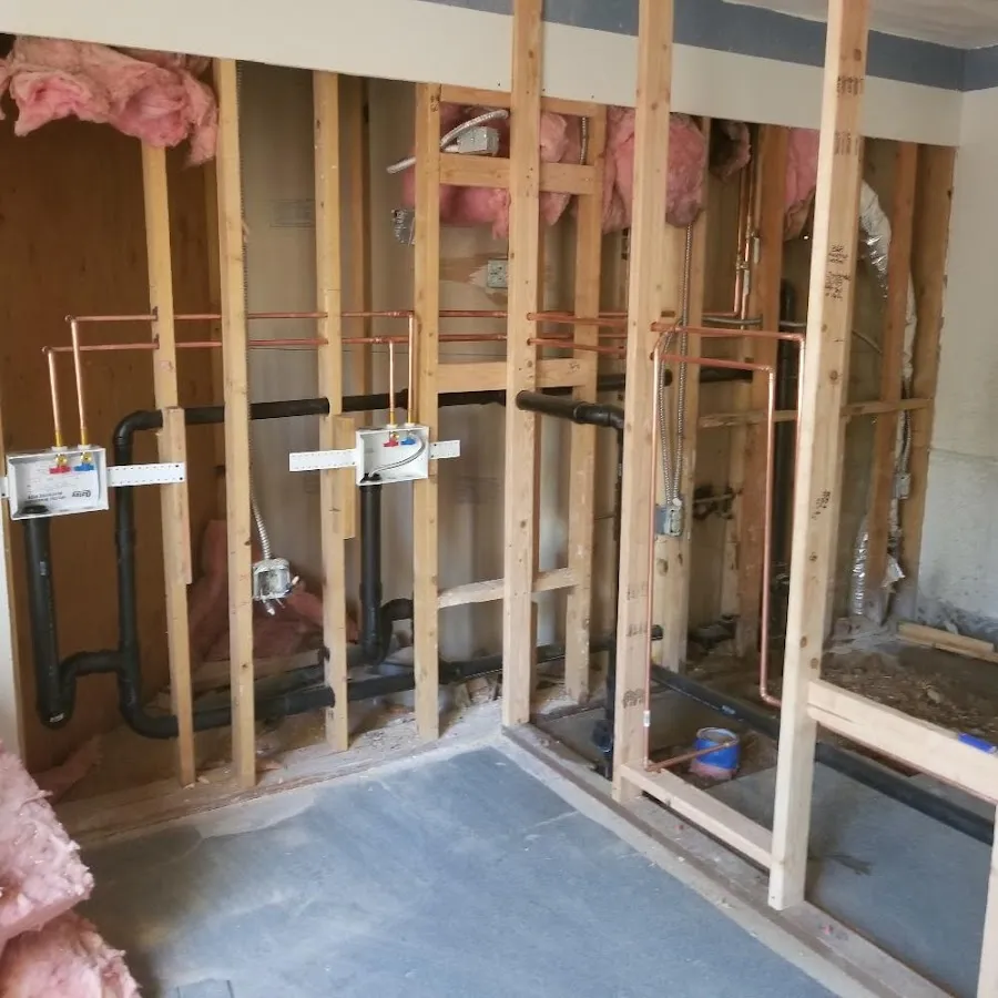 Copper pipe rough-in and plumbing installation in Webster City